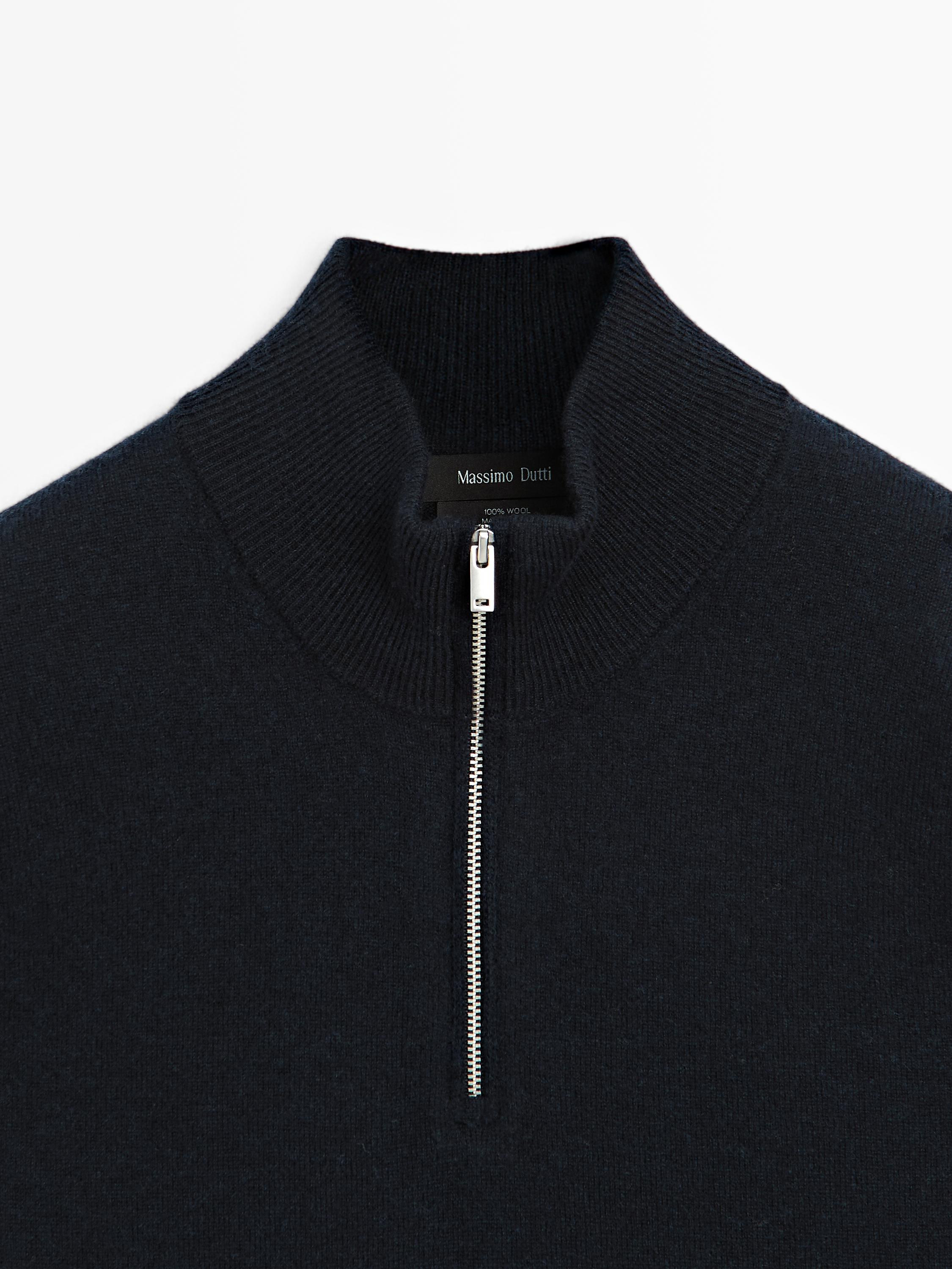 Pull en maille à col camionneur zipp